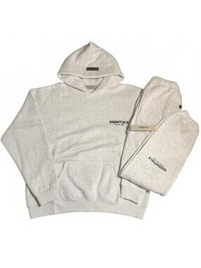 Fear of God Essentials Set Hoodie + Sweatpants Light Oatmeal XL NEW SS22 FOG